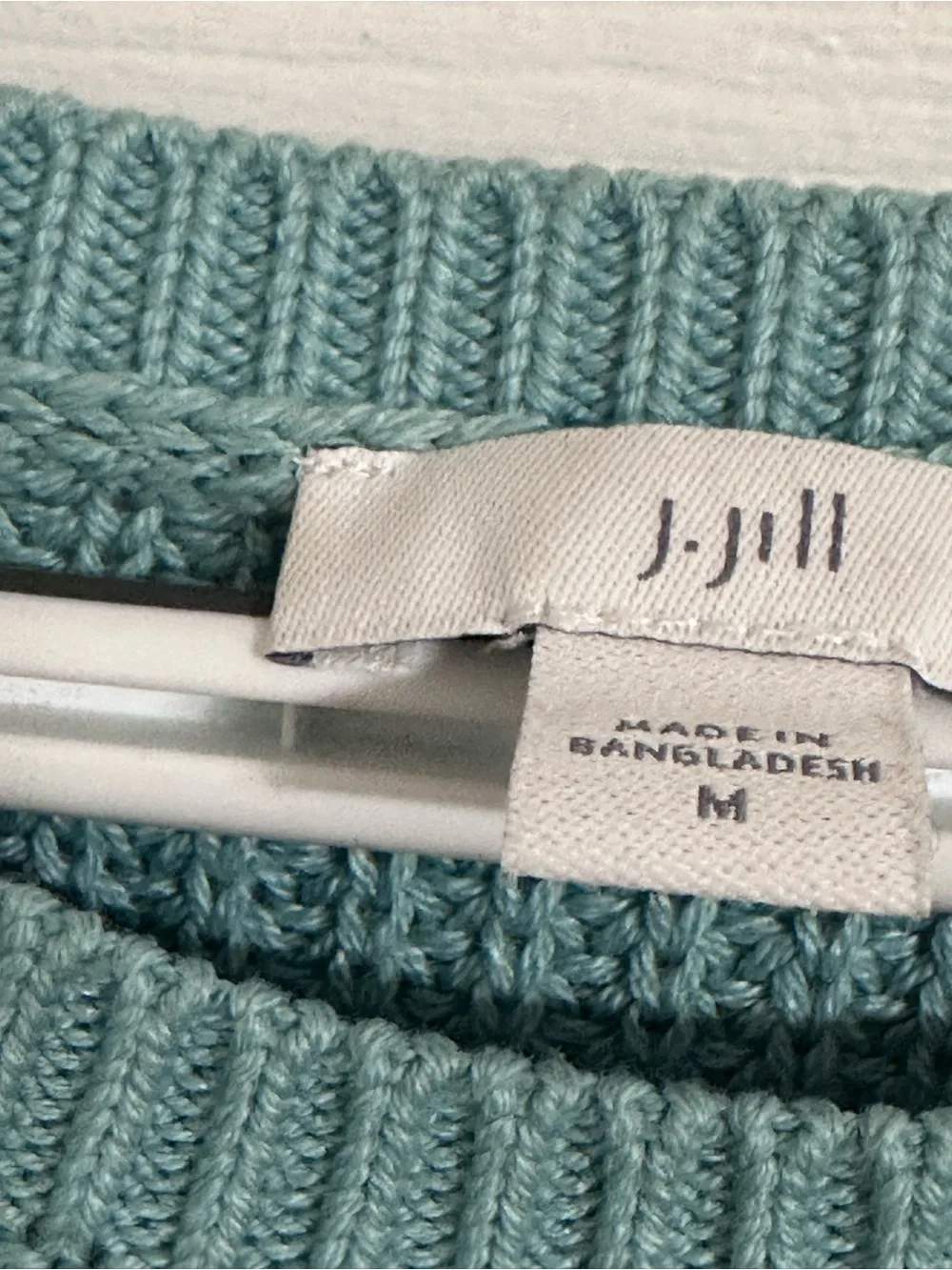 J. Jill Women’s Sweater Tunic Dress Medium Aqua Blue Cotton Blend Knit Pullover